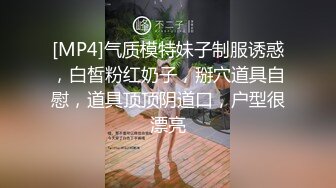 [MP4]气质模特妹子制服诱惑，白皙粉红奶子，掰穴道具自慰，道具顶顶阴道口，户型很漂亮