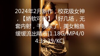 2024年2月新作，校花级女神，【娇软可骑】，好几场，无套内射，干喷尿了，美女鲍鱼缓缓流出精液[1.18G/MP4/04:33:39/KC]