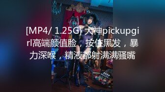 [MP4/ 1.25G] 大神pickupgirl高端颜值脸，按住黑发，暴力深喉，精液都射满满骚嘴