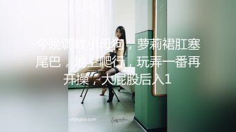 今晚调教小母狗，萝莉裙肛塞尾巴，地上爬行，玩弄一番再开操，大屁股后入1